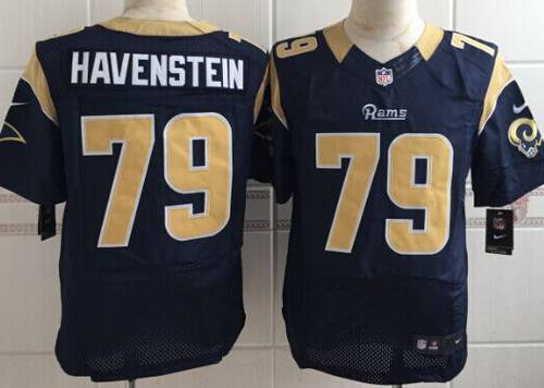 Mens St Louis Rams 79 Rob Havenstein Nike Navy Blue Elite Jersey