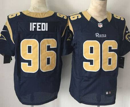 Mens St Louis Rams 96 Martin Ifedi Nike Navy Blue Elite Jersey