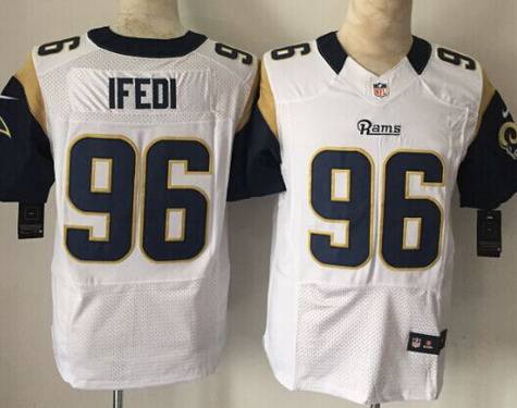 Mens St Louis Rams 96 Martin Ifedi Nike White Elite Jersey