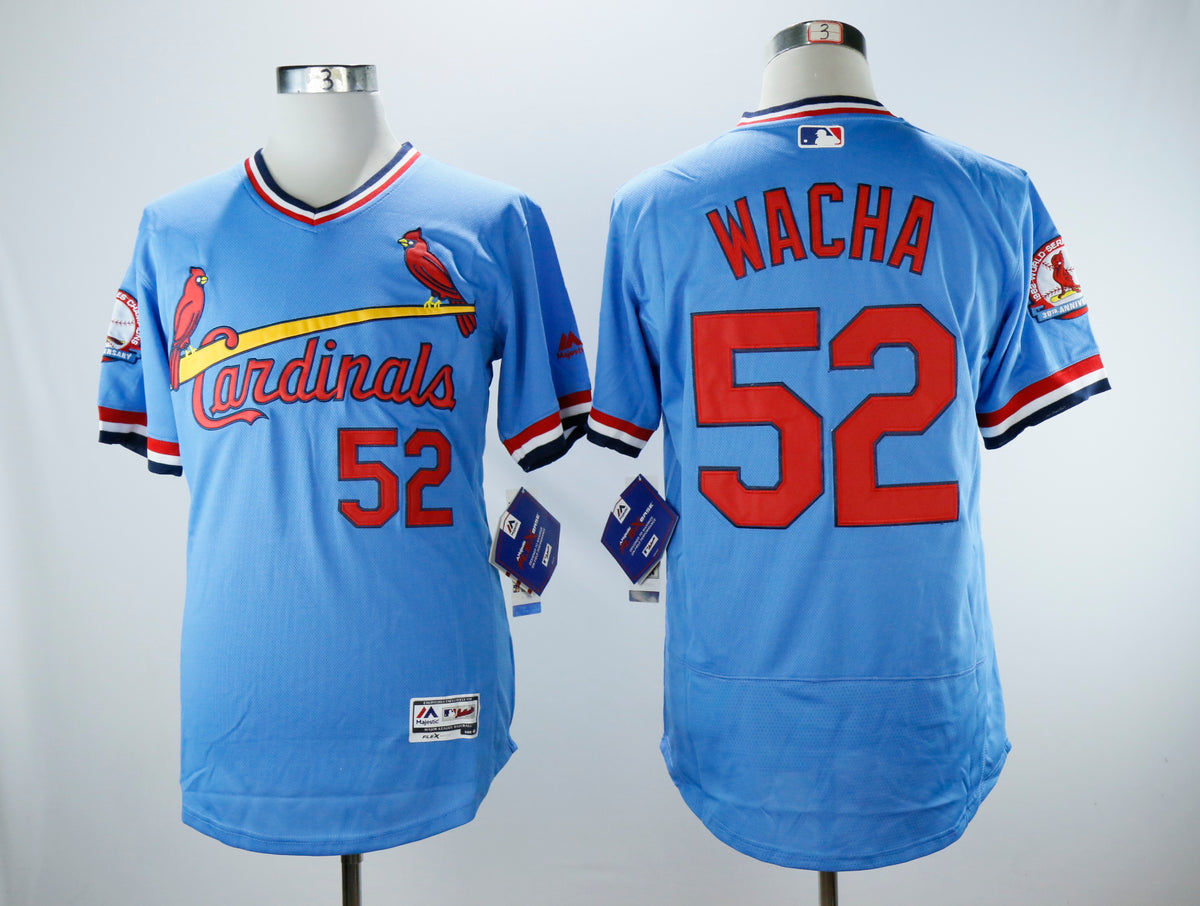 Mens Stlouis Cardinals 52 Michael Wacha Light Blue Cooperstown Collection Flexbase Stitched Mlb Jersey