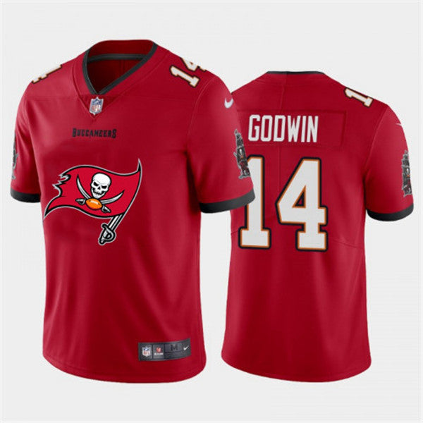 Mens Tampa Bay Buccaneers 14 Chris Godwin Red 2020 Team Big Logo Limited Stitched Jersey