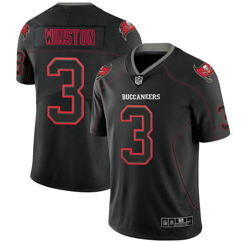 Mens Tampa Bay Buccaneers 3 Jameis Winston Lights Out Black Color Rush Limited Jersey