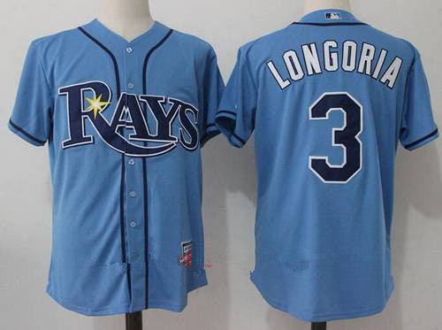 Mens Tampa Bay Rays 3 Evan Longoria Light Blue Alternate Stitched Mlb Majestic Cool Base Jersey