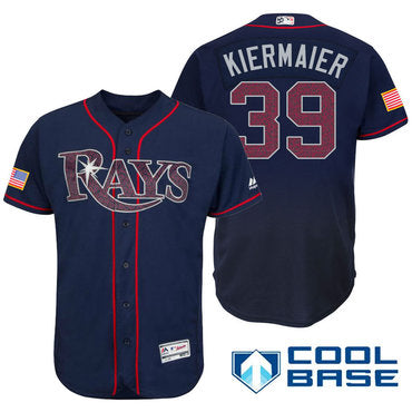 Mens Tampa Bay Rays 39 Kevin Kiermaier Navy Blue Stars Stripes Fashion Independence Day Stitched Mlb Majestic Cool Base Jersey