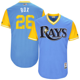 Mens Tampa Bay Rays Brad Boxberger Box Majestic Light Blue 2017 Players Weekend Authentic Jersey