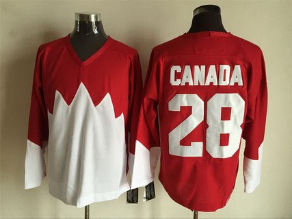 Mens Team Canada 28 Canada 1972 Ccm Throwback Hockey Red Jersey