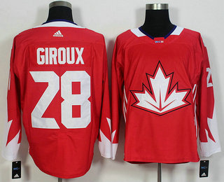 Mens Team Canada 28 Claude Giroux Red 2016 World Cup Of Hockey Game Jersey