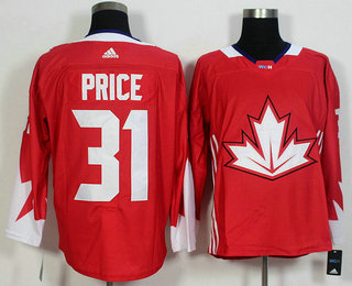 Mens Team Canada 31 Carey Price Red 2016 World Cup Of Hockey Game Jersey