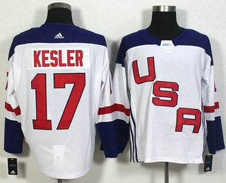 Mens Team Usa 17 Ryan Kesler White 2016 World Cup Of Hockey Game Jersey