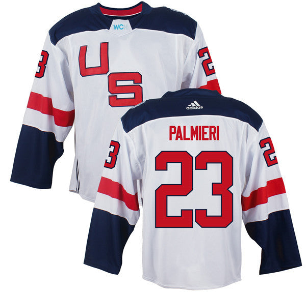 Mens Team Usa 23 Kyle Palmieri White 2016 World Cup Of Hockey Game Jersey