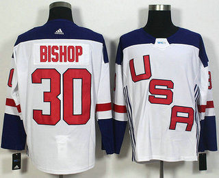 Mens Team Usa 30 Ben Bishop White 2016 World Cup Of Hockey Game Jersey