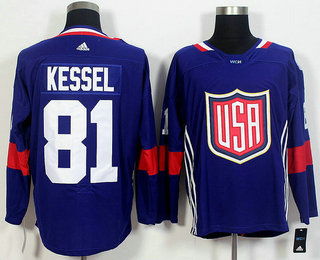 Mens Team Usa 81 Phil Kessel Navy Blue 2016 World Cup Of Hockey Game Jersey