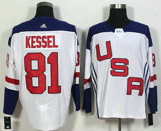 Mens Team Usa 81 Phil Kessel White 2016 World Cup Of Hockey Game Jersey