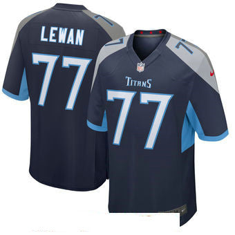 Mens Tennessee Titans 77 Taylor Lewan Nike Navy New 2018 Game Jersey