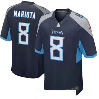 Mens Tennessee Titans 8 Marcus Mariota Nike Navy New 2018 Game Jersey