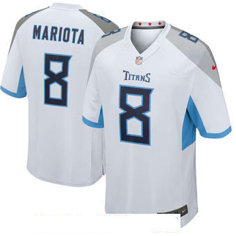 Mens Tennessee Titans 8 Marcus Mariota Nike White New 2018 Game Jersey