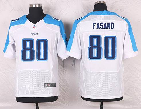 Mens Tennessee Titans 80 Anthony Fasano White Road Nfl Nike Elite Jersey