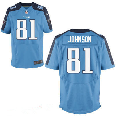 Mens Tennessee Titans 81 Andre Johnson Light Blue Team Color Stitched Nfl Nike Elite Jersey