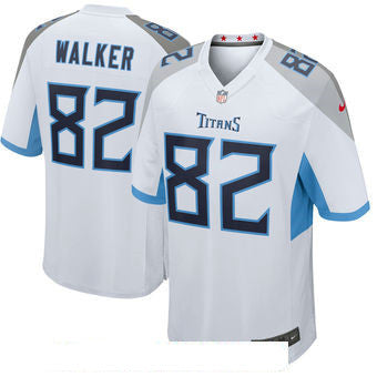 Mens Tennessee Titans 82 Delanie Walker Nike White New 2018 Game Jersey