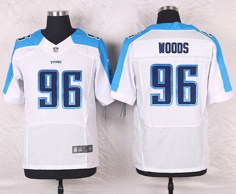 Mens Tennessee Titans 96 Al Woods White Road Nfl Nike Elite Jersey