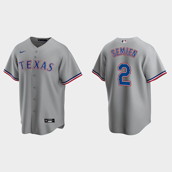 Mens Texas Rangers 2 Marcus Semien Gray Cool Base Stitched Baseball Jersey