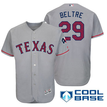 Mens Texas Rangers 29 Adrian Beltre Gray Stars Stripes Fashion Independence Day Stitched Mlb Majestic Cool Base Jersey