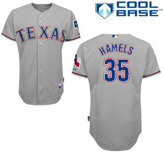Mens Texas Rangers 35 Cole Hamels Away Gray Mlb Cool Base Jersey