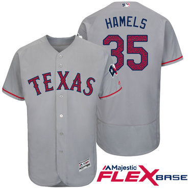 Mens Texas Rangers 35 Cole Hamels Gray Stars Stripes Fashion Independence Day Stitched Mlb Majestic Flex Base Jersey