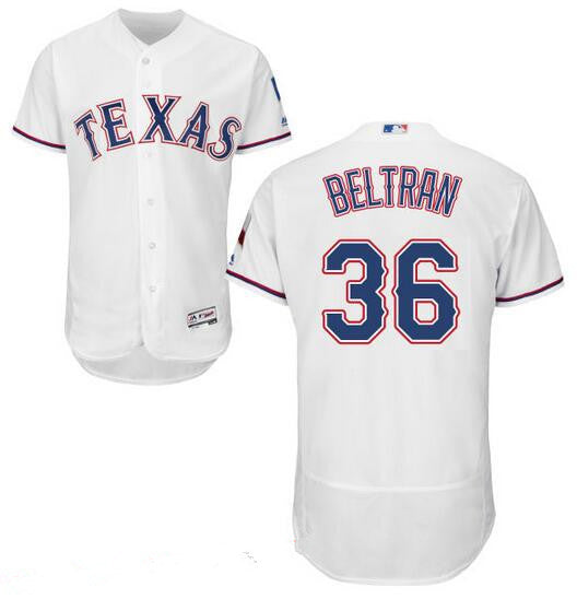 Mens Texas Rangers 36 Carlos Beltran White Home 2016 Flex Base Majestic Stitched Mlb Jersey