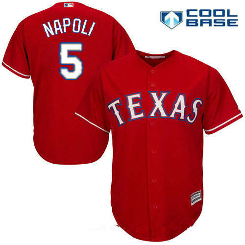 Mens Texas Rangers 5 Mike Napoli Red Alternate Stitched Mlb Majestic Cool Base Jersey