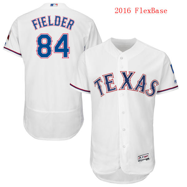 Mens Texas Rangers 84 Prince Fielder White Home 2016 Flexbase Majestic Baseball Jersey