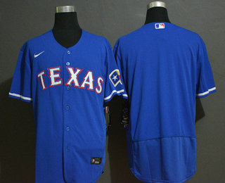 Mens Texas Rangers Blank Blue Stitched Mlb Flex Base Nike Jersey