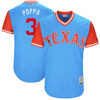 Mens Texas Rangers Delino Deshields Poppa Majestic Light Blue 2017 Players Weekend Authentic Jersey