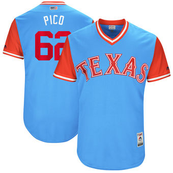 Mens Texas Rangers Jose Leclerc Pico Majestic Light Blue 2017 Players Weekend Authentic Jersey