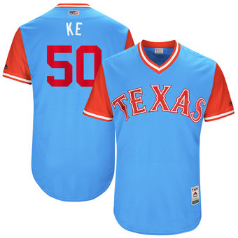 Mens Texas Rangers Keone Kela Ke Majestic Light Blue 2017 Players Weekend Authentic Jersey