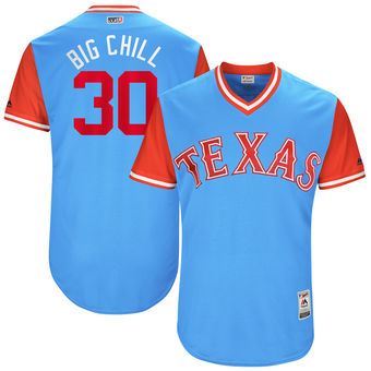 Mens Texas Rangers Nomar Mazara Big Chill Majestic Light Blue 2017 Players Weekend Authentic Jersey