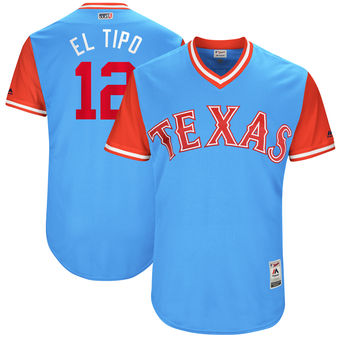 Mens Texas Rangers Rougned Odor El Tipo Majestic Light Blue 2017 Players Weekend Authentic Jersey