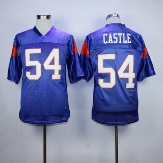 Mens The Movie Blue Mountain State 54 Kevin Thad Castle Purple Football Jersey