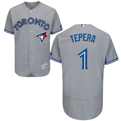 Mens Toronto Blue Jays 1 Andy Burns Gray Road 2016 Flexbase Majestic Baseball Jersey