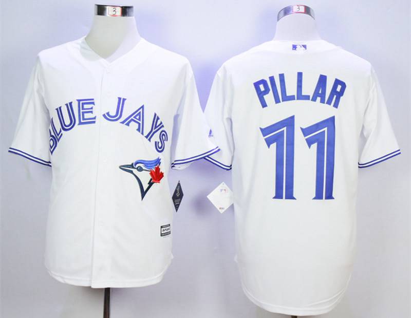 Mens Toronto Blue Jays 11 Kevin Pillar White New Cool Base Jersey