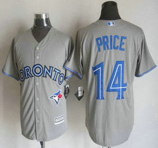Mens Toronto Blue Jays 14 David Price Away Gray 2015 Mlb Cool Base Jersey