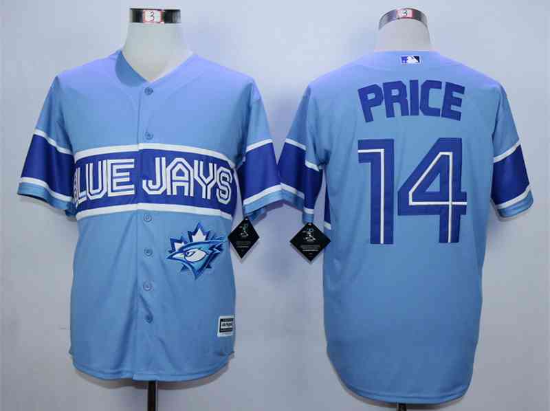 Mens Toronto Blue Jays 14 David Price Light Blue New Cool Base Jersey