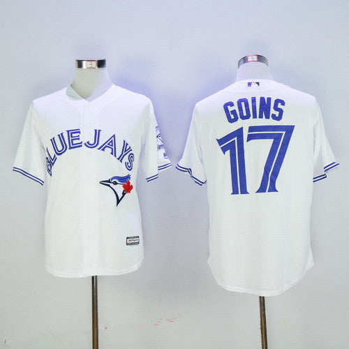 Mens Toronto Blue Jays 17 Ryan Goins White Home Stitched Mlb Majestic Cool Base Jersey