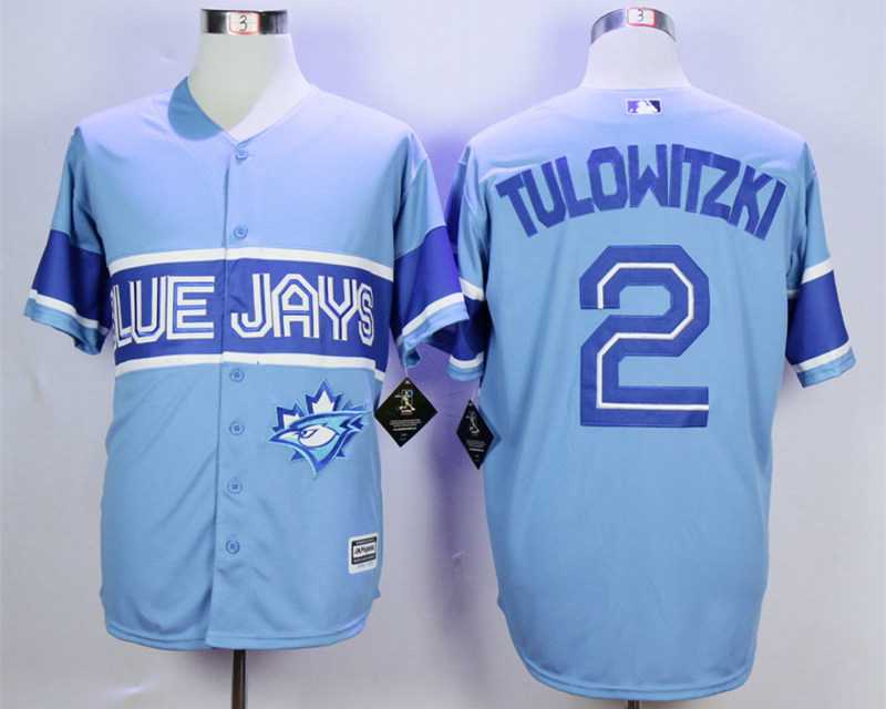 Mens Toronto Blue Jays 2 Troy Tulowitzki light Blue New Cool Base Jersey