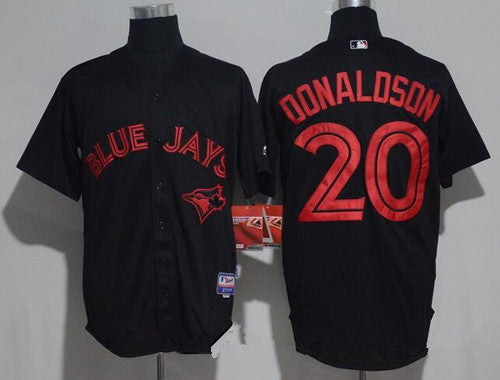 Mens Toronto Blue Jays 20 Josh Donaldson Lights Out Black Fashion Stitched Mlb Majestic Cool Base Jersey