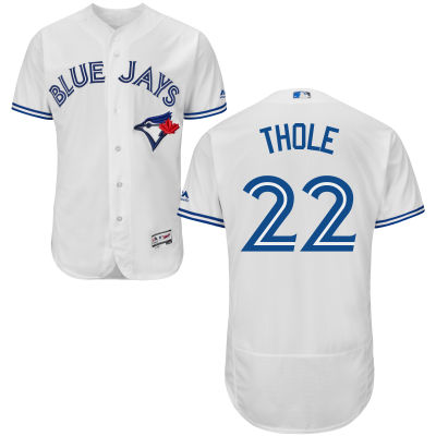 Mens Toronto Blue Jays 22 Josh Thole White Home 2016 Flexbase Majestic Baseball Jersey
