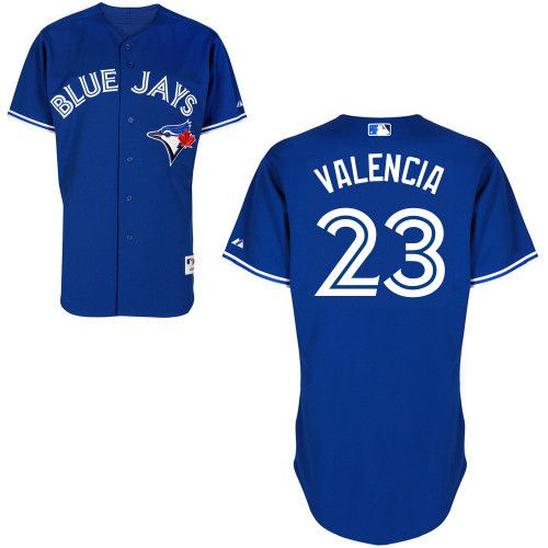 Mens Toronto Blue Jays 23 Danny Valencia Blue Jersey
