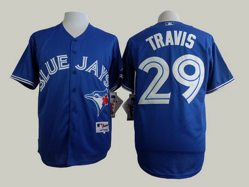 Mens Toronto Blue Jays 29 Devon Travis Blue Jersey
