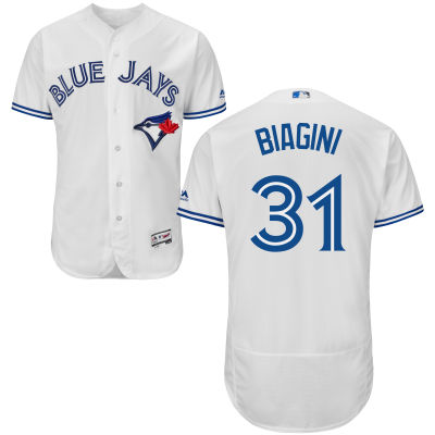 Mens Toronto Blue Jays 31 Joe Biagini White Home 2016 Flexbase Majestic Baseball Jersey
