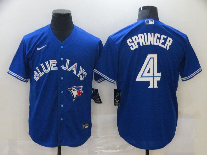 Mens Toronto Blue Jays 4 George Springer Blue Stitched Mlb Cool Base Nike Jersey